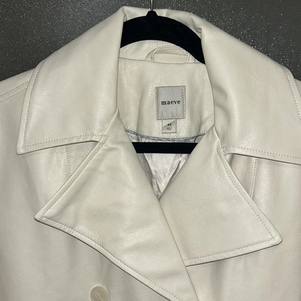 Anthropologie Maeve Faux Leather Cocoon Blazer - Picture 10 of 13